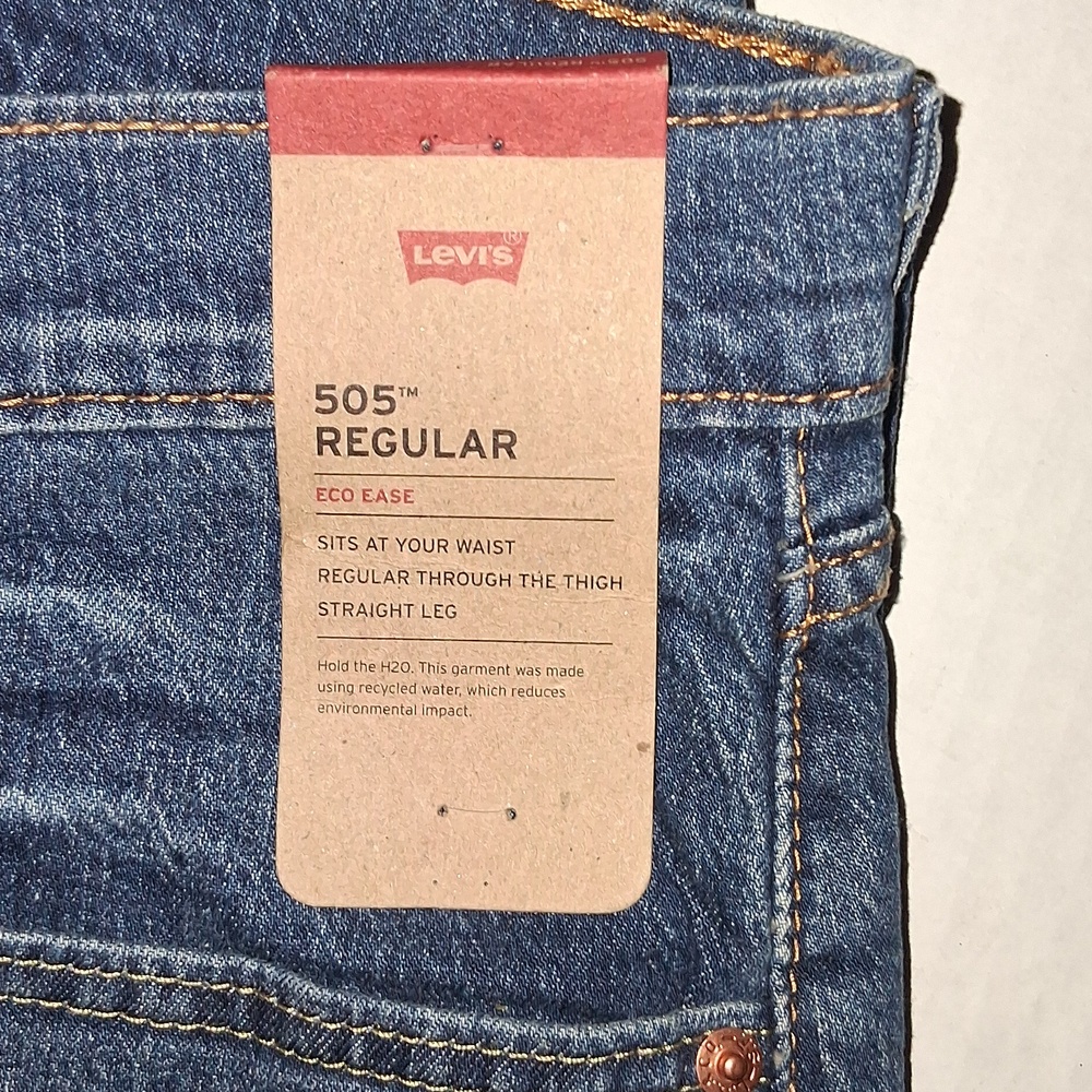 Levi's 505 Regular Fit Jeans - Eco Ease 34x30 NWT - Picture 2 of 4